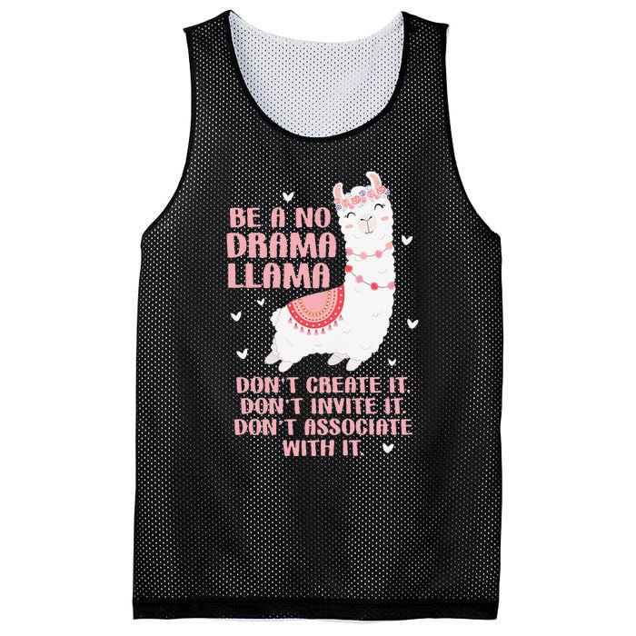 Be A No Drama Llama Alpaca Animal Lovers Mesh Reversible Basketball Jersey Tank