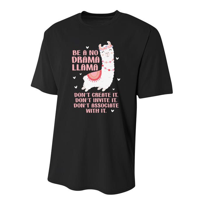 Be A No Drama Llama Alpaca Animal Lovers Youth Performance Sprint T-Shirt