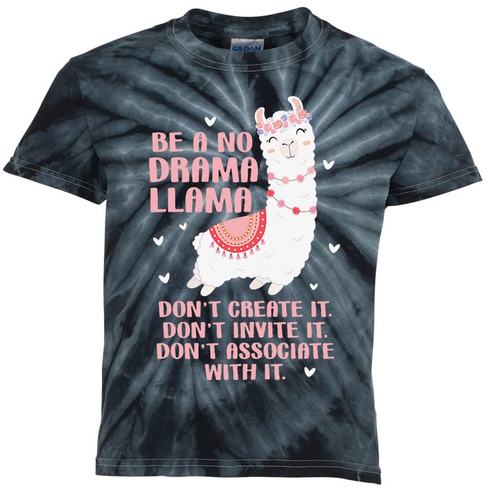 Be A No Drama Llama Alpaca Animal Lovers Kids Tie-Dye T-Shirt