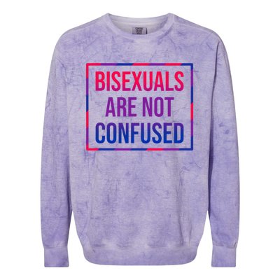 Bisexuals Are Not Confused Bi Pride Month LGBTQ Bisexuality Colorblast Crewneck Sweatshirt