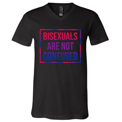 Bisexuals Are Not Confused Bi Pride Month LGBTQ Bisexuality V-Neck T-Shirt