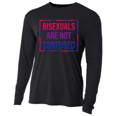 Bisexuals Are Not Confused Bi Pride Month LGBTQ Bisexuality Cooling Performance Long Sleeve Crew