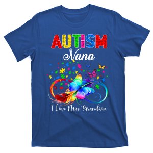 Butterfly Autism Nana I Love My Grandson Support Autistic Gift T-Shirt