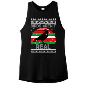 Bird Are Not Real Conspiracy Ugly Christmas Sweater Ladies PosiCharge Tri-Blend Wicking Tank