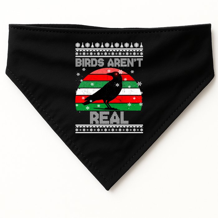 Bird Are Not Real Conspiracy Ugly Christmas Sweater USA-Made Doggie Bandana