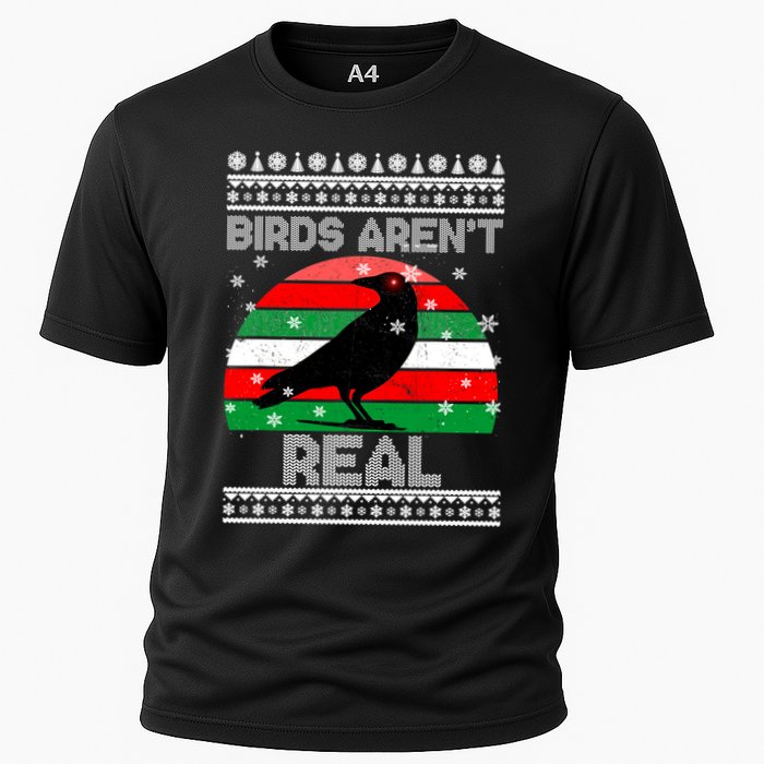 Bird Are Not Real Conspiracy Ugly Christmas Sweater Cooling Performance Crew T-Shirt