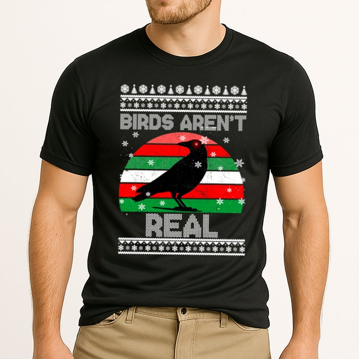 Bird Are Not Real Conspiracy Ugly Christmas Sweater Cooling Performance Crew T-Shirt