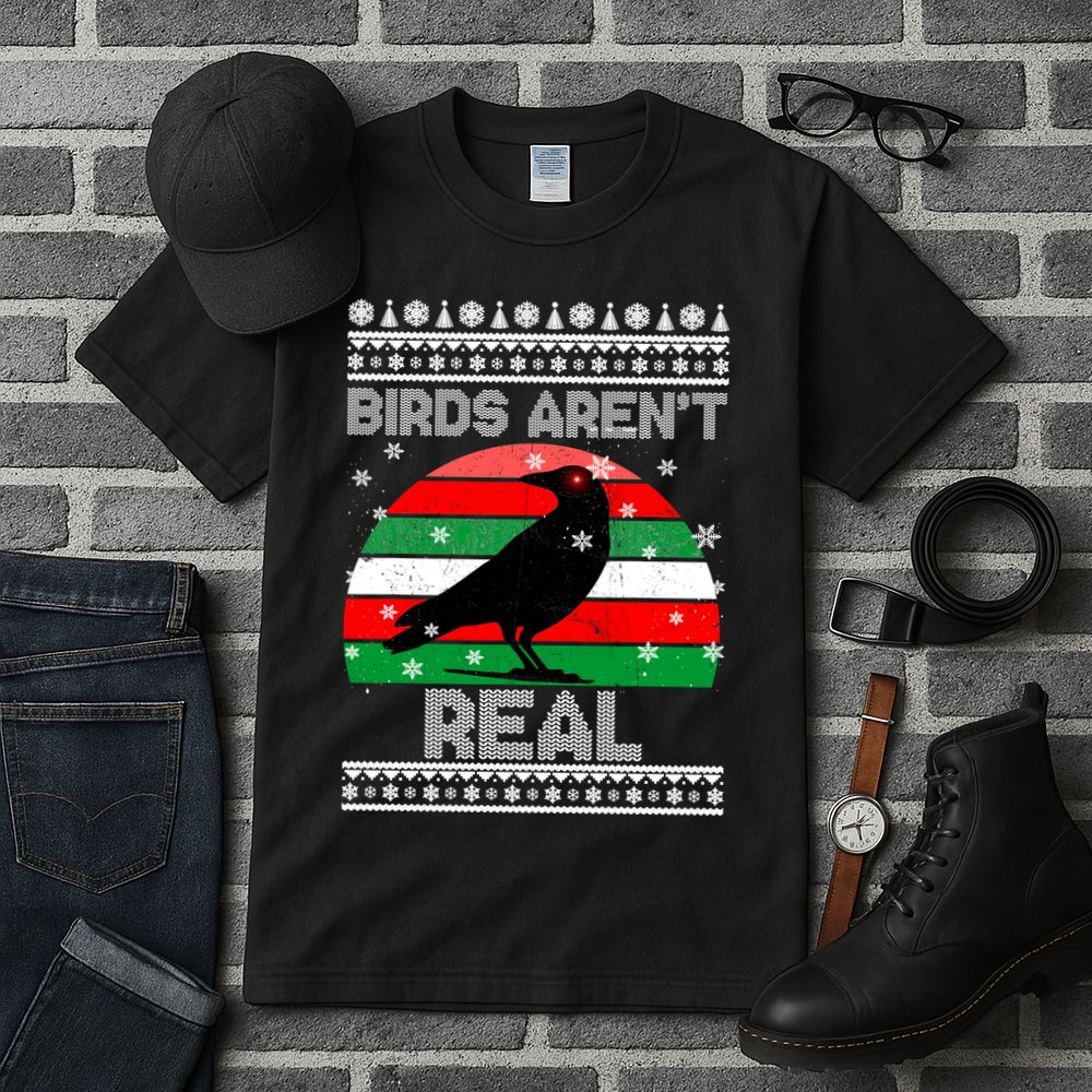 Bird Are Not Real Conspiracy Ugly Christmas Sweater Tall T-Shirt