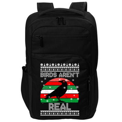 Bird Are Not Real Conspiracy Ugly Christmas Sweater Impact Tech Backpack