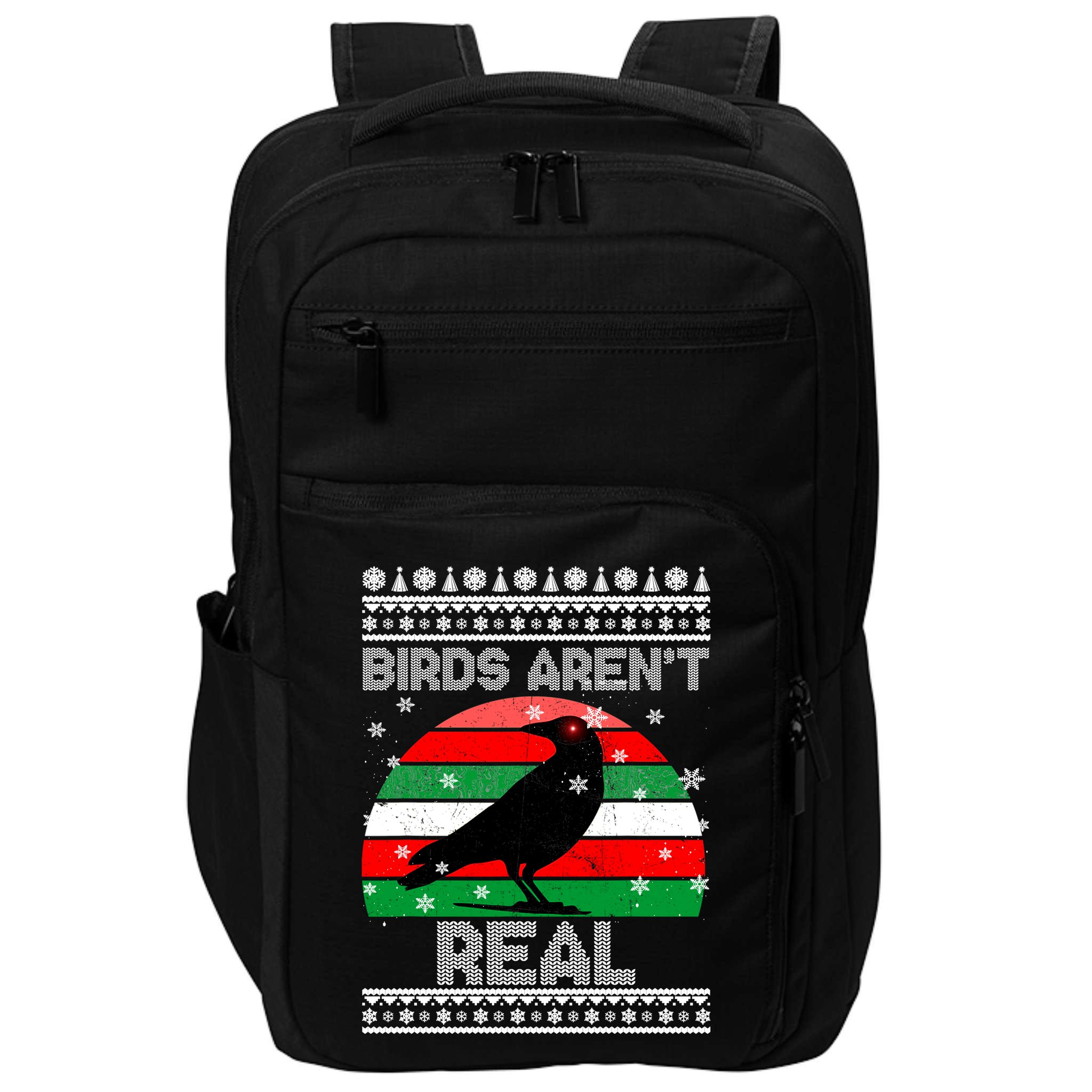 Bird Are Not Real Conspiracy Ugly Christmas Sweater Impact Tech Backpack