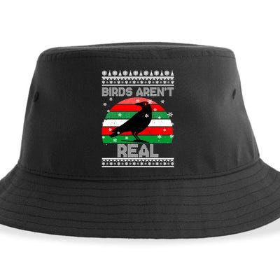 Bird Are Not Real Conspiracy Ugly Christmas Sweater Sustainable Bucket Hat