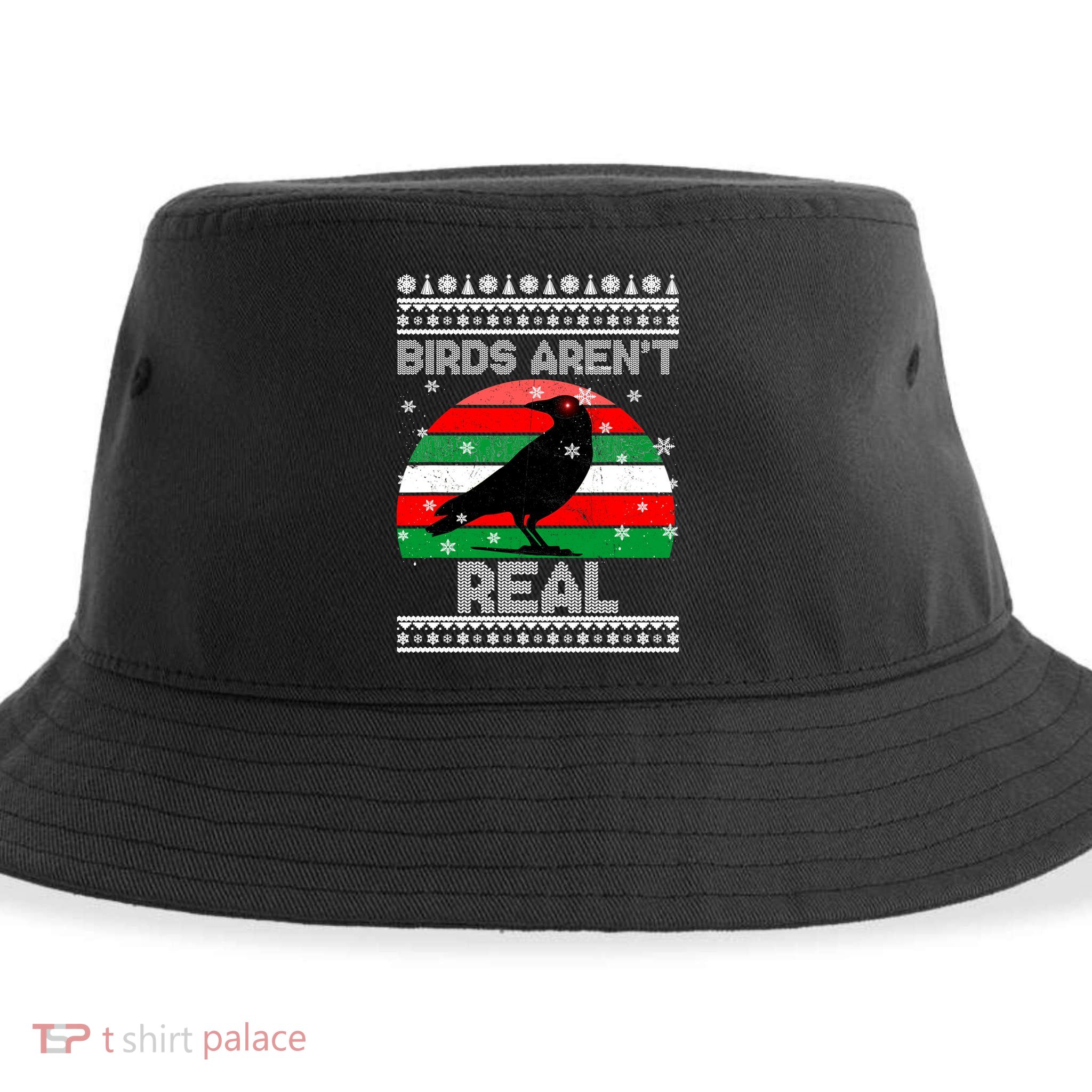 Bird Are Not Real Conspiracy Ugly Christmas Sweater Sustainable Bucket Hat