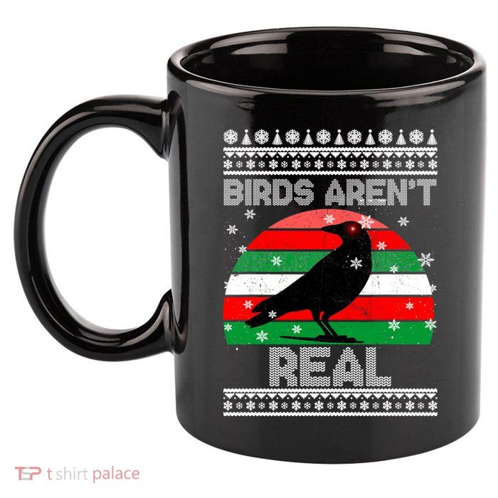 Bird Are Not Real Conspiracy Ugly Christmas Sweater 11oz C Handle Ceramic Mug