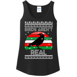 Bird Are Not Real Conspiracy Ugly Christmas Sweater Ladies Essential Tank