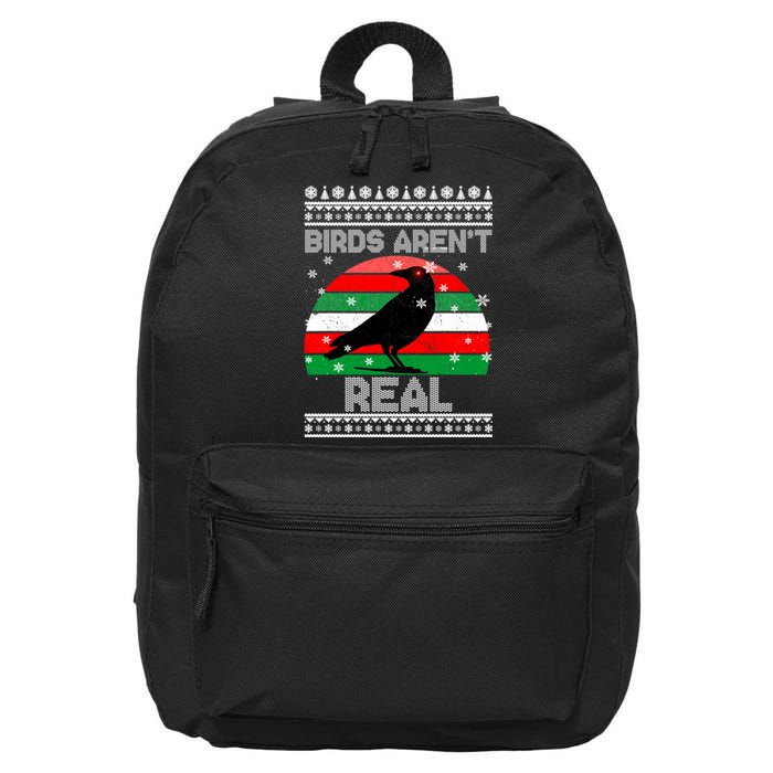 Bird Are Not Real Conspiracy Ugly Christmas Sweater 16 in Basic Backpack