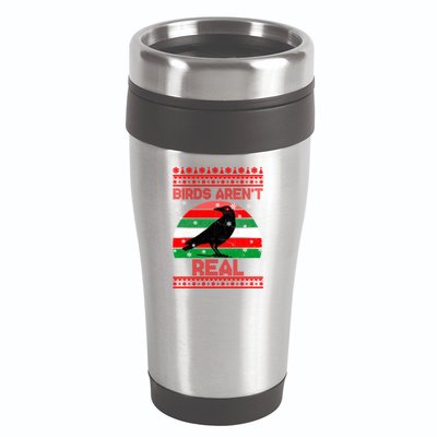 Bird Are Not Real Conspiracy Ugly Christmas Sweater 16oz Travel Tumbler