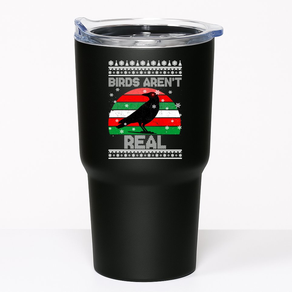 Bird Are Not Real Conspiracy Ugly Christmas Sweater Tumbler
