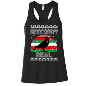 Bird Are Not Real Conspiracy Ugly Christmas Sweater Women's Racerback Tank