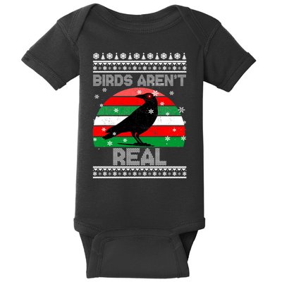 Bird Are Not Real Conspiracy Ugly Christmas Sweater Baby Bodysuit