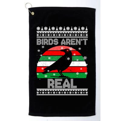 Bird Are Not Real Conspiracy Ugly Christmas Sweater Golf Towel