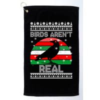 Bird Are Not Real Conspiracy Ugly Christmas Sweater Golf Towel