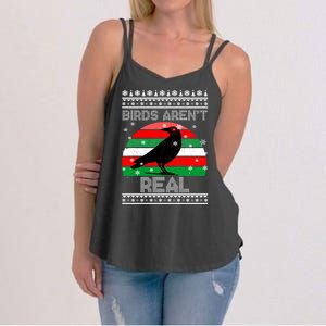 Bird Are Not Real Conspiracy Ugly Christmas Sweater Women's Strappy Tank