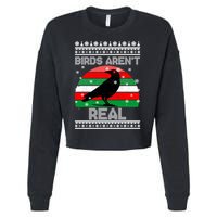 Bird Are Not Real Conspiracy Ugly Christmas Sweater Cropped Pullover Crew