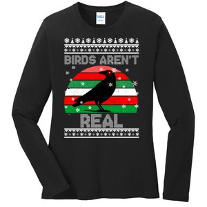 Bird Are Not Real Conspiracy Ugly Christmas Sweater Ladies Long Sleeve Shirt