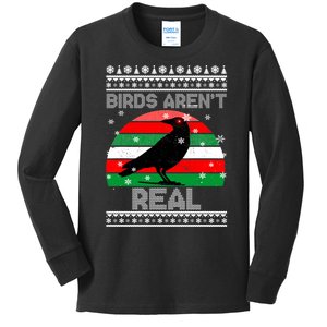 Bird Are Not Real Conspiracy Ugly Christmas Sweater Kids Long Sleeve Shirt