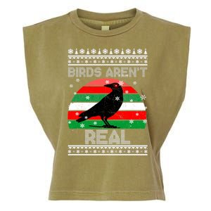 Bird Are Not Real Conspiracy Ugly Christmas Sweater Garment-Dyed Women's Muscle Tee