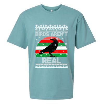 Bird Are Not Real Conspiracy Ugly Christmas Sweater Sueded Cloud Jersey T-Shirt