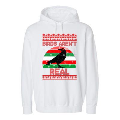 Bird Are Not Real Conspiracy Ugly Christmas Sweater Garment-Dyed Fleece Hoodie