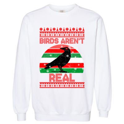 Bird Are Not Real Conspiracy Ugly Christmas Sweater Garment-Dyed Sweatshirt