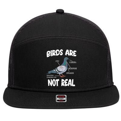 Birds Are Not Real Diagram 7 Panel Mesh Trucker Snapback Hat