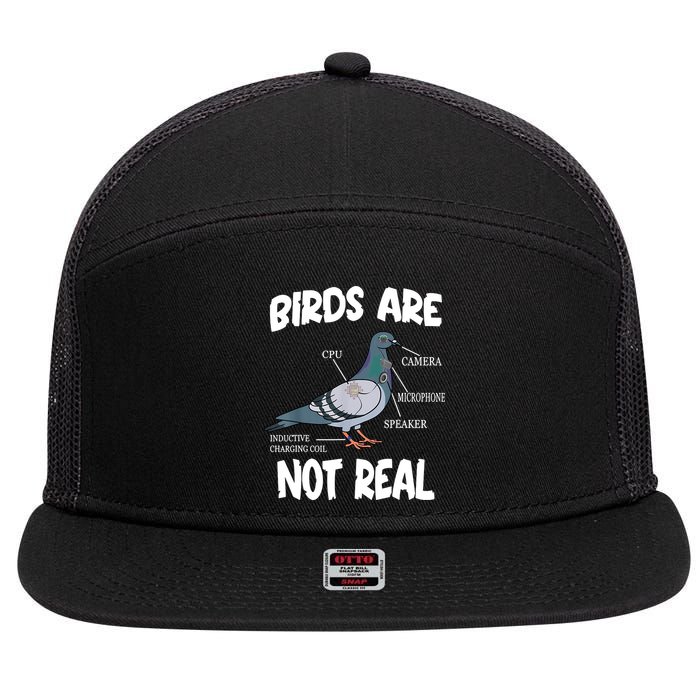 Birds Are Not Real Diagram 7 Panel Mesh Trucker Snapback Hat