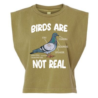 Birds Are Not Real Diagram Garment-Dyed Women's Muscle Tee