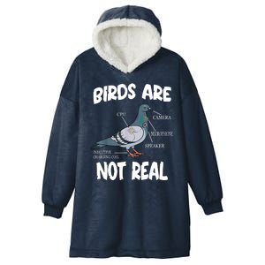 Birds Are Not Real Diagram Hooded Wearable Blanket