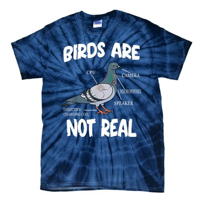 Birds Are Not Real Diagram Tie-Dye T-Shirt