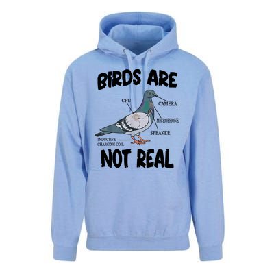 Birds Are Not Real Diagram Unisex Surf Hoodie