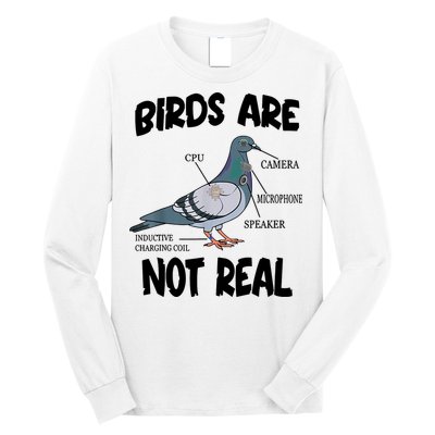 Birds Are Not Real Diagram Long Sleeve Shirt