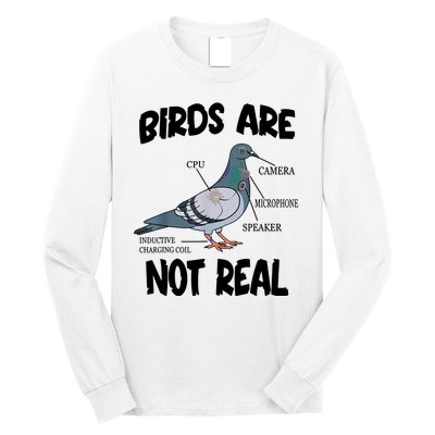 Birds Are Not Real Diagram Long Sleeve Shirt