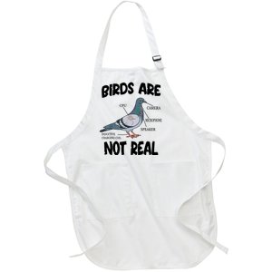 Birds Are Not Real Diagram Full-Length Apron With Pockets