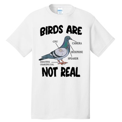 Birds Are Not Real Diagram Tall T-Shirt