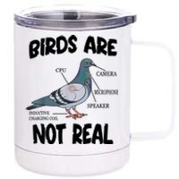 Birds Are Not Real Diagram 12 oz Stainless Steel Tumbler Cup