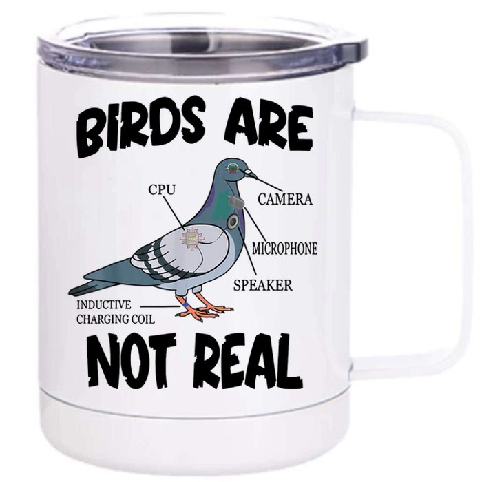 Birds Are Not Real Diagram 12 oz Stainless Steel Tumbler Cup