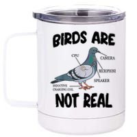 Birds Are Not Real Diagram 12 oz Stainless Steel Tumbler Cup