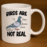 Birds Are Not Real Diagram 11oz C Handle Ceramic Mug