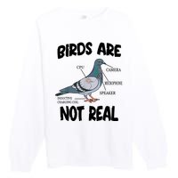 Birds Are Not Real Diagram Premium Crewneck Sweatshirt