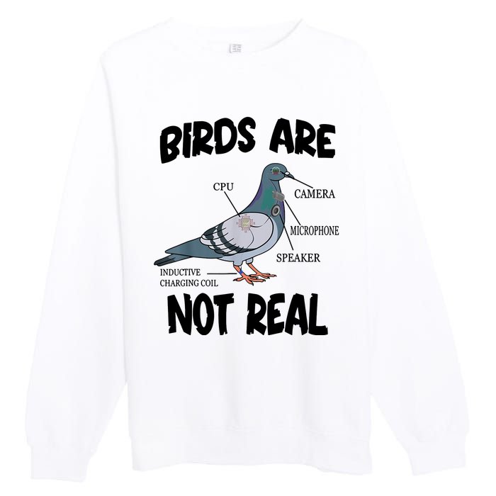 Birds Are Not Real Diagram Premium Crewneck Sweatshirt