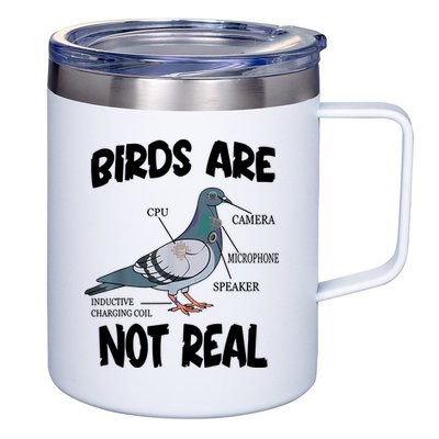 Birds Are Not Real Diagram 12oz Stainless Steel Coffee Mug